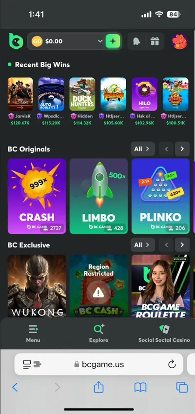 BCGame.us Mobile App