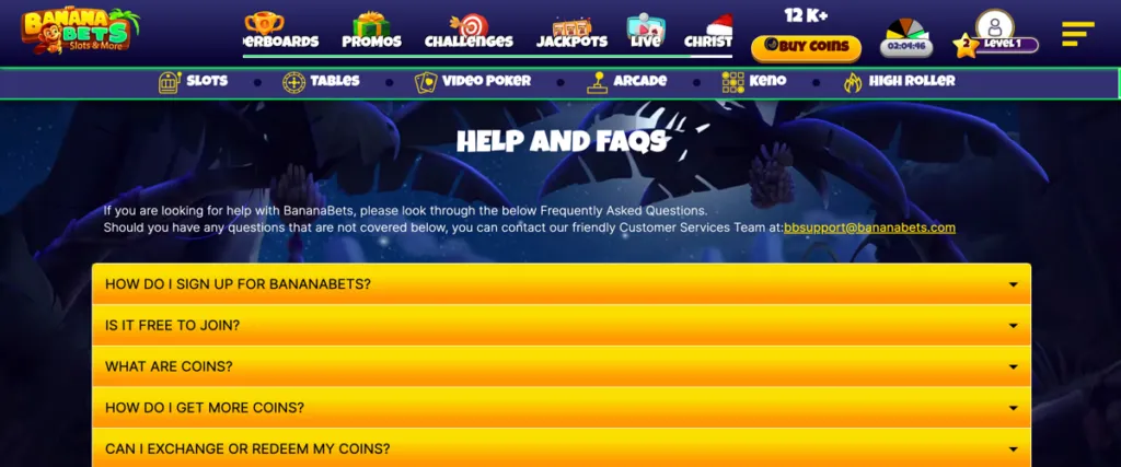 BananaBets Customer Support &amp; FAQ Page