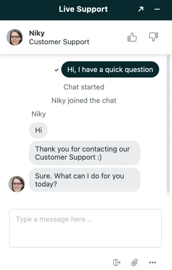 Live chat customer support in Big Pirate Casino