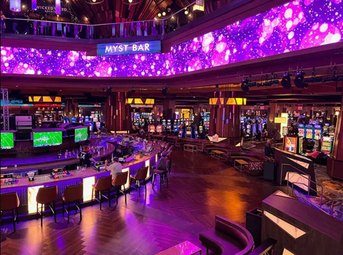 Myst Bar and casino floor inside Harrah’s Cherokee Casino Resort in North Carolina