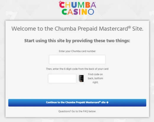 Chumba prepaid Mastercard