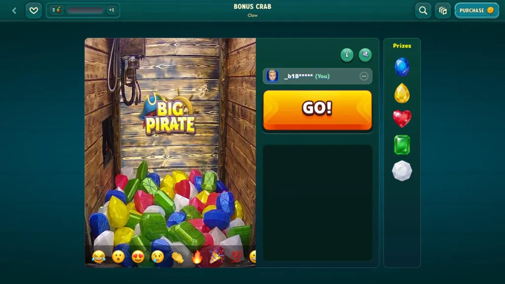 Claw Machine Credits being used to unlock Diamonds and free spins