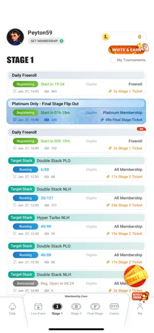 ClubGG Poker Stages