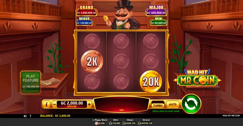 Slot gameplay at Deal or No Deal Win