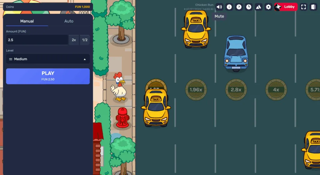 Chicken Run game on DimeSweeps