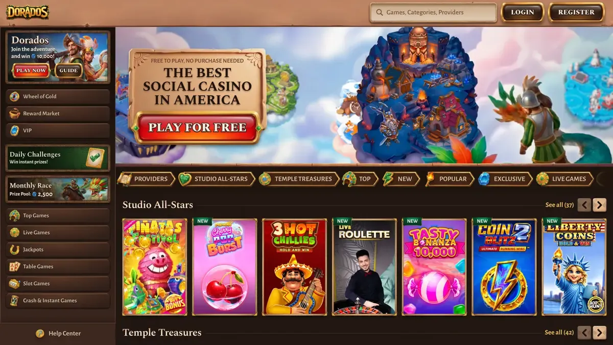 Dorados Casino website homepage