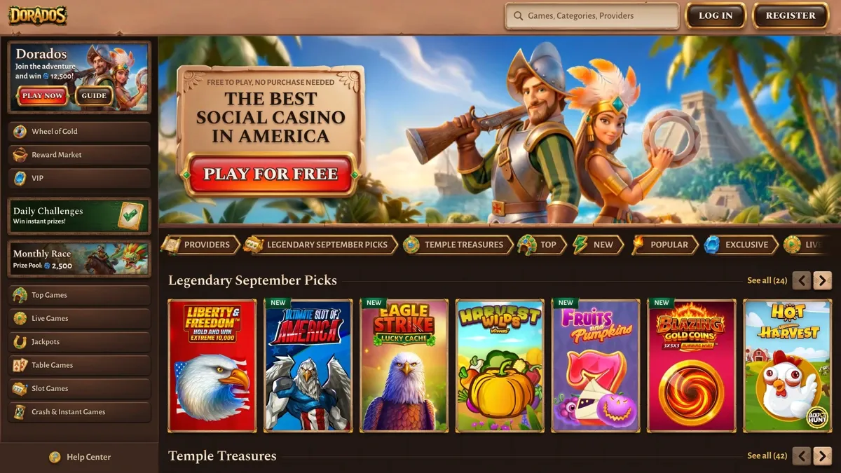Dorados Social Casino website