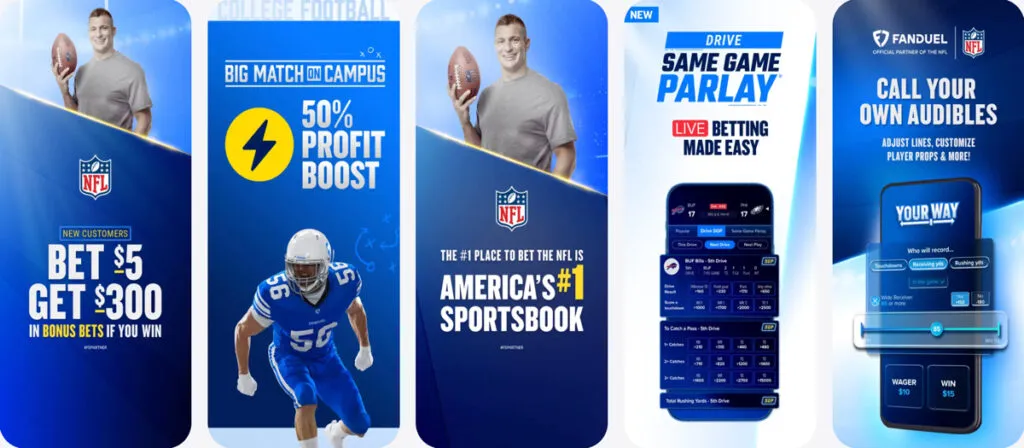 FanDuel Sportsbook mobile app preview for iOS devices
