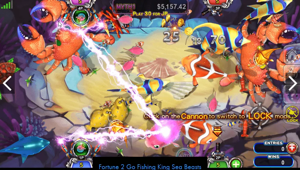 Go Fishing King fish table game with fish swimming across the screen during a round