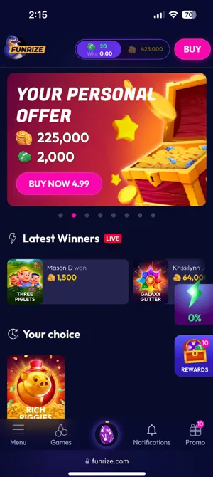 Funrize Mobile App