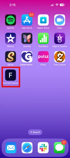 Funrize Casino iPhone Add to Home Screen
