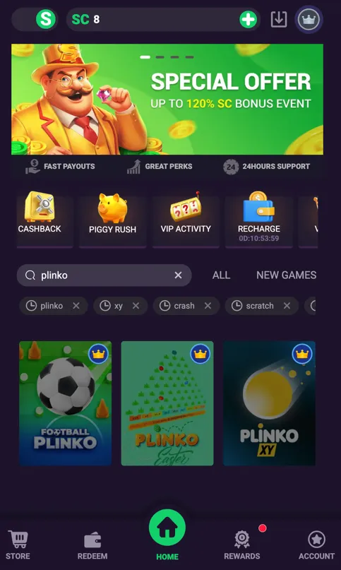 Go Go Gold Casino Plinko games found through search results