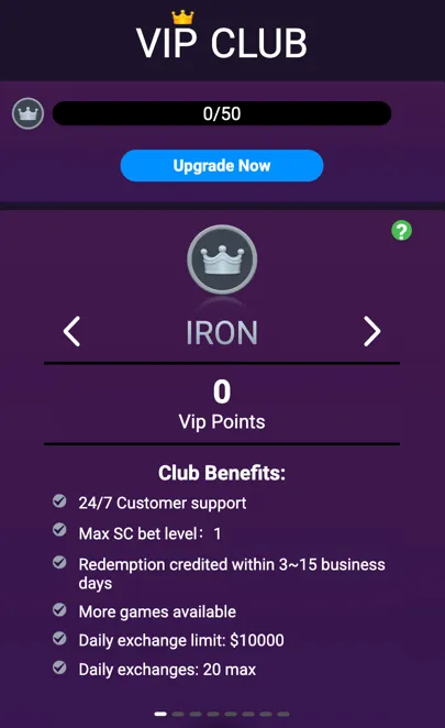 Go Go Gold Casino VIP program Iron tier overview