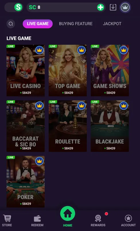 Live dealer lobby with locked poker, roulette, and blackjack games on Go Go Gold Casino