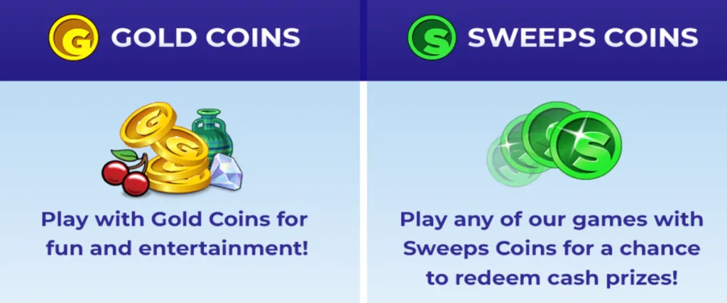Difference between Gold Coins and Sweeps Coins as a way to explain no-deposit bonuses at Nevada sweepstakes casinos