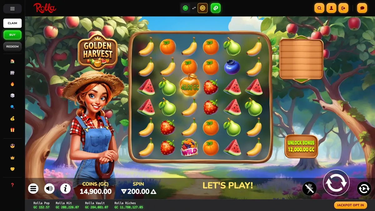 Golden Harvest Slot at Rolla Casino