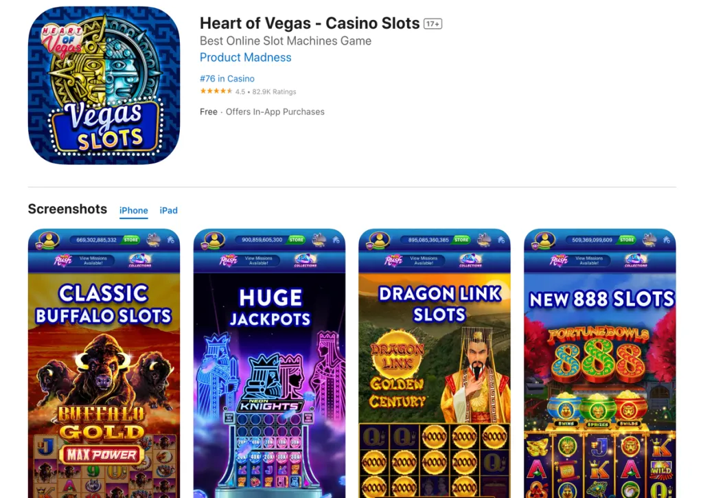 Heart of Vegas Mobile App