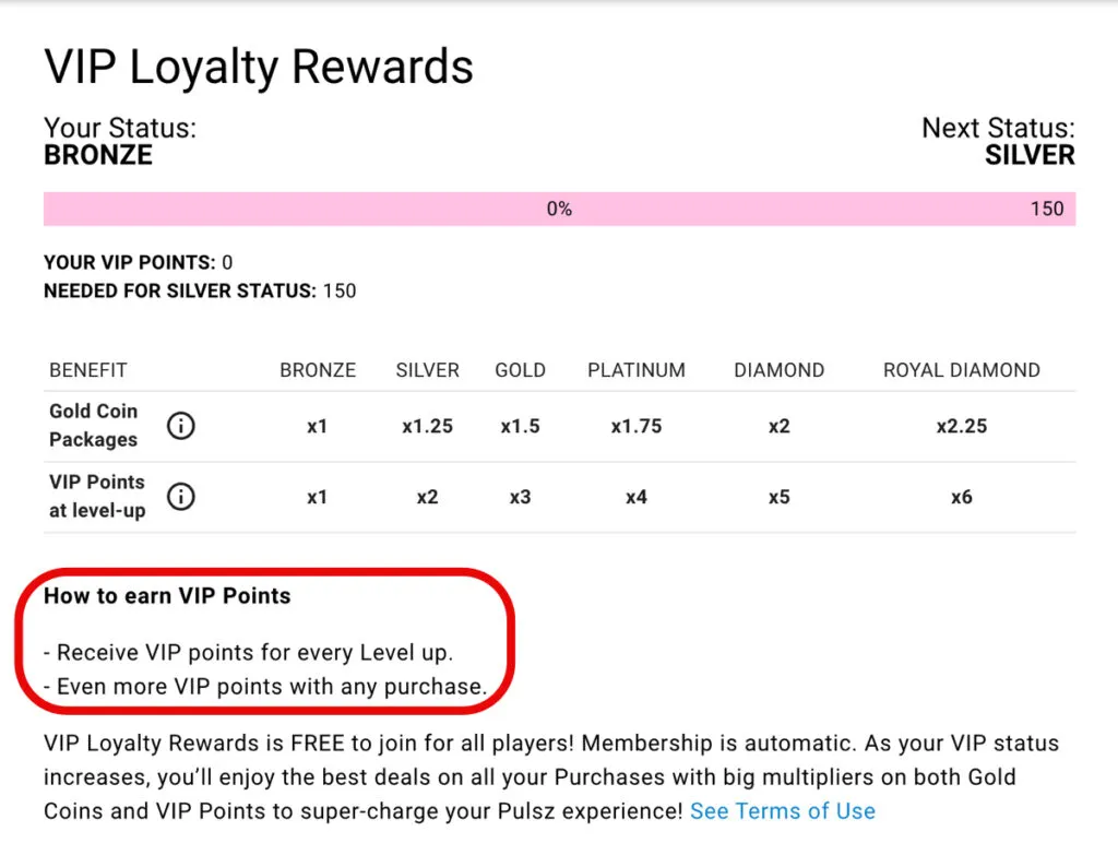 How To Earn Pulsz VIP Points