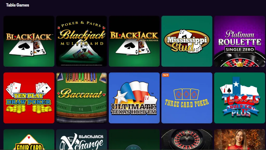 Jackpocket Table Games