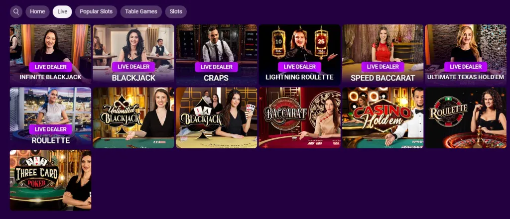 Jackpot City Live Casino Games
