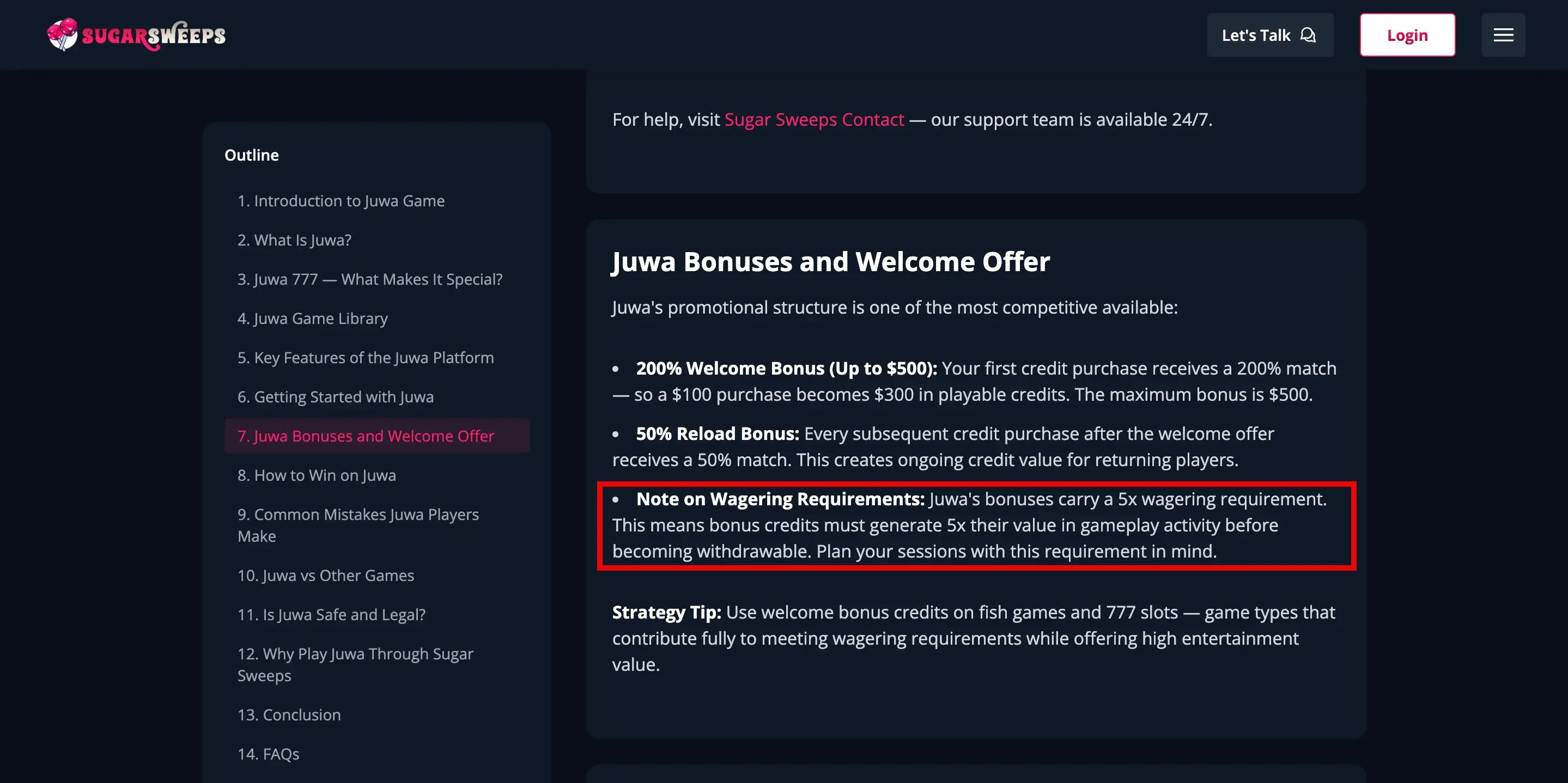 Juwa 777 Wagering Requirements via SugarSweeps