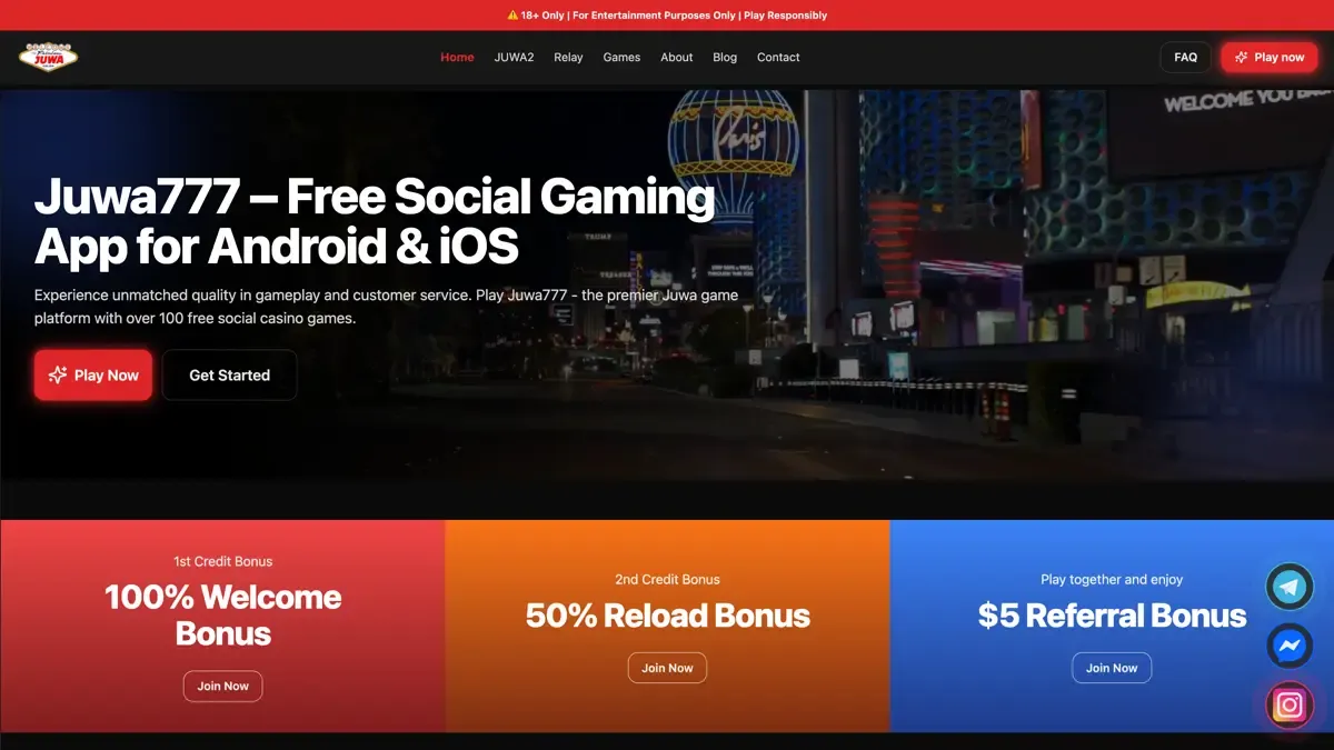 Juwa777.com Welcome Bonus for New Players