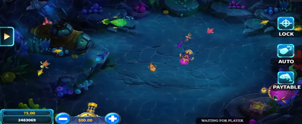 KA Fish Hunter fish table game in action with cannons firing at fish targets