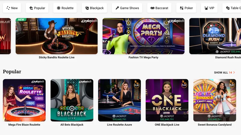 LeoVegas Live Casino Games