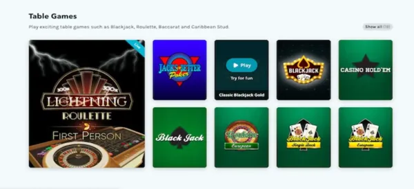 Lucky Days Table Games