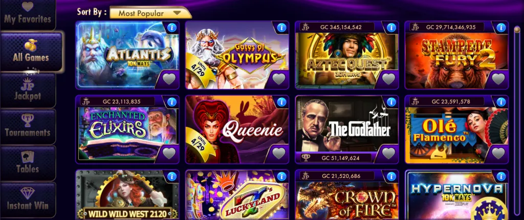 Games available at Luckyland casino