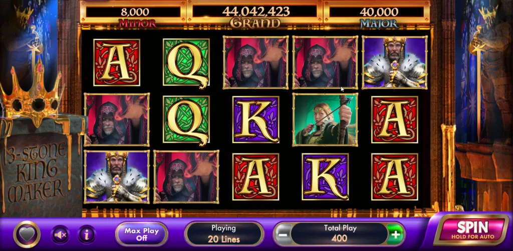 Crown of Fire jackpot slot game being played on LuckyLand site