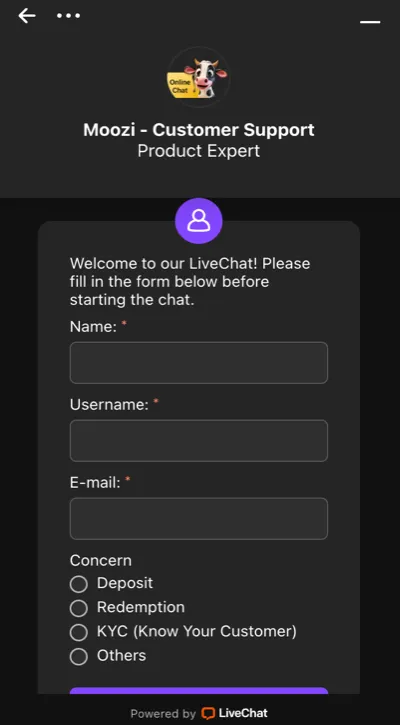 Moozi Casino Customer Support