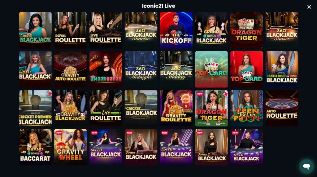 Mr. Goodwin Casino ICONIC21 Live dealer games section