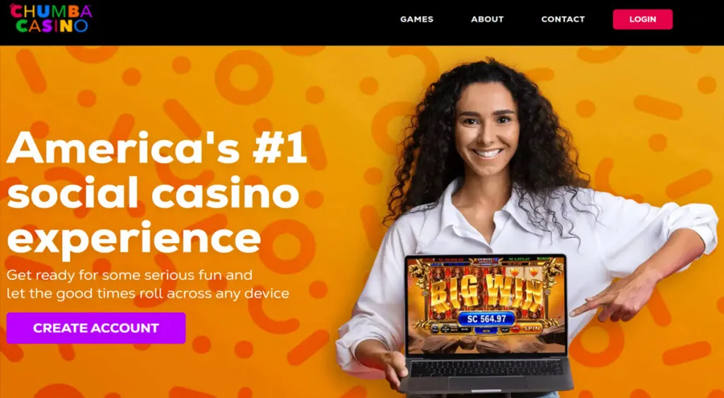 Chumba Casino homepage used to illustrate how social and sweepstakes casinos work in North Carolina
