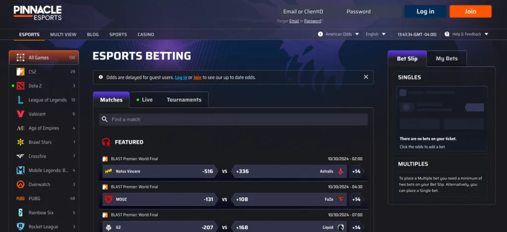 Pinnacle Esports Betting