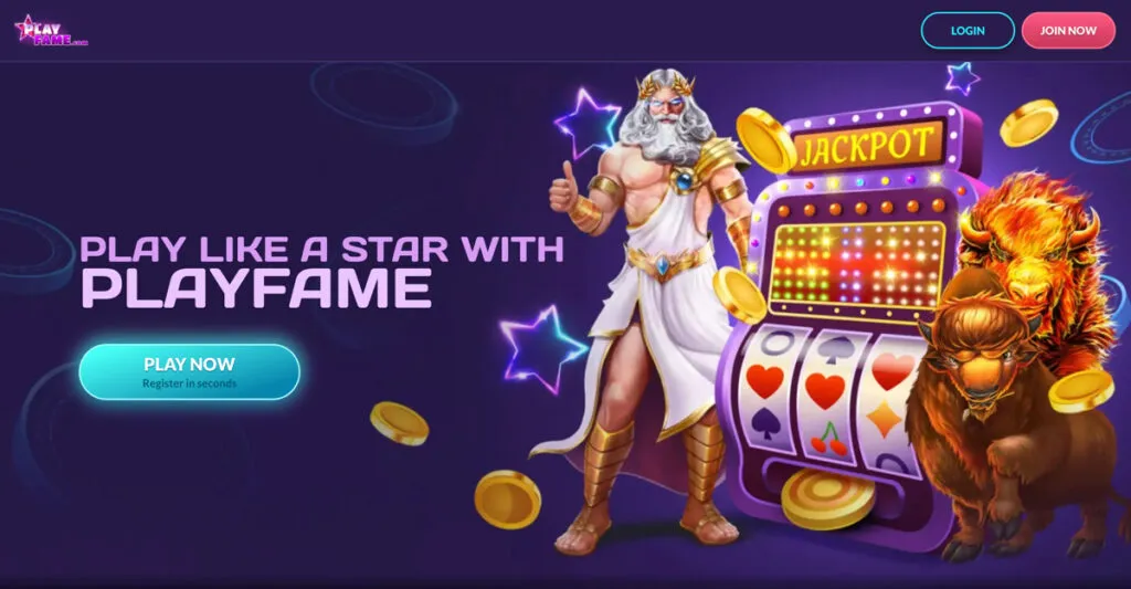 Registration screen at PlayFame Casino in Vermont