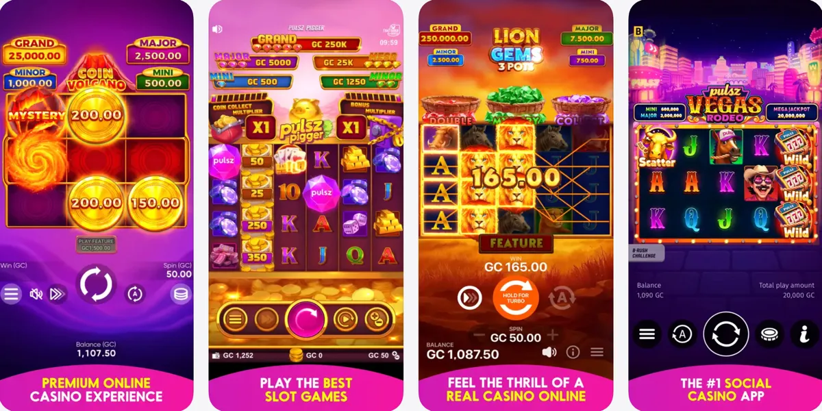Pulsz Casino mobile app preview