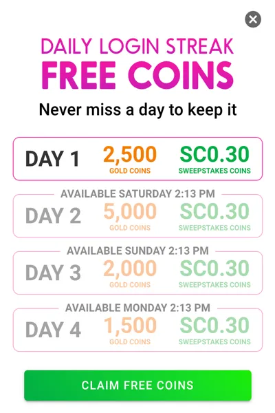 Pulsz Casino Login Bonus