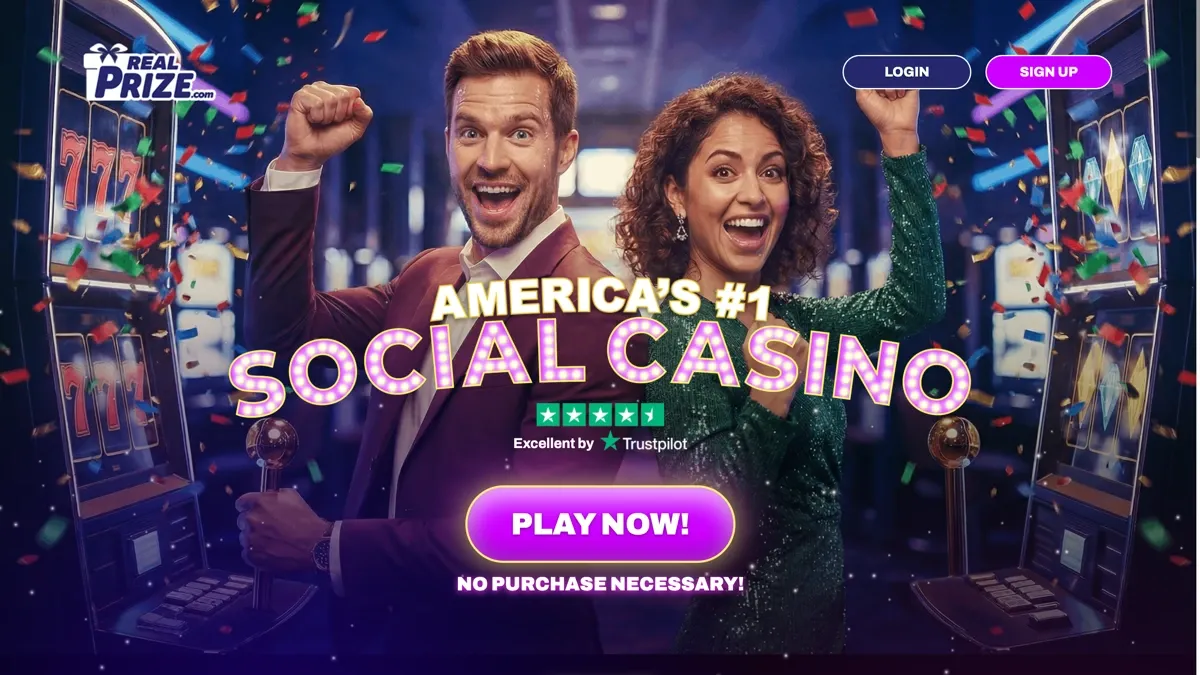 RealPrize Sweepstakes Casino sign-up page