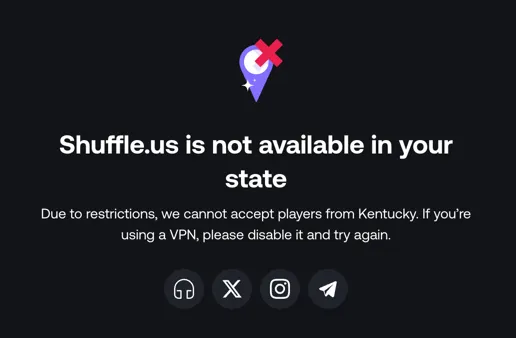 Shuffle.us geolocation error message blocking access in restricted states