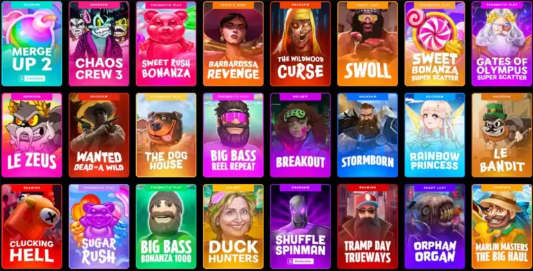 Shuffle.us slot games library with titles from multiple providers