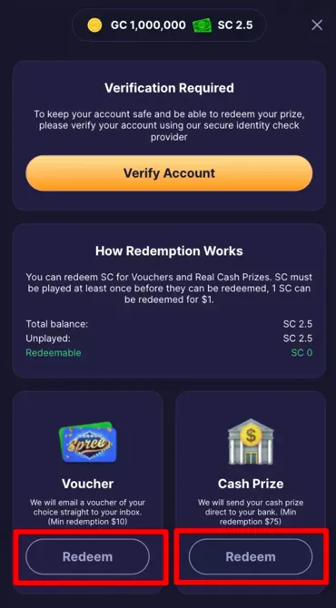 Spree Casino Redemption Methods