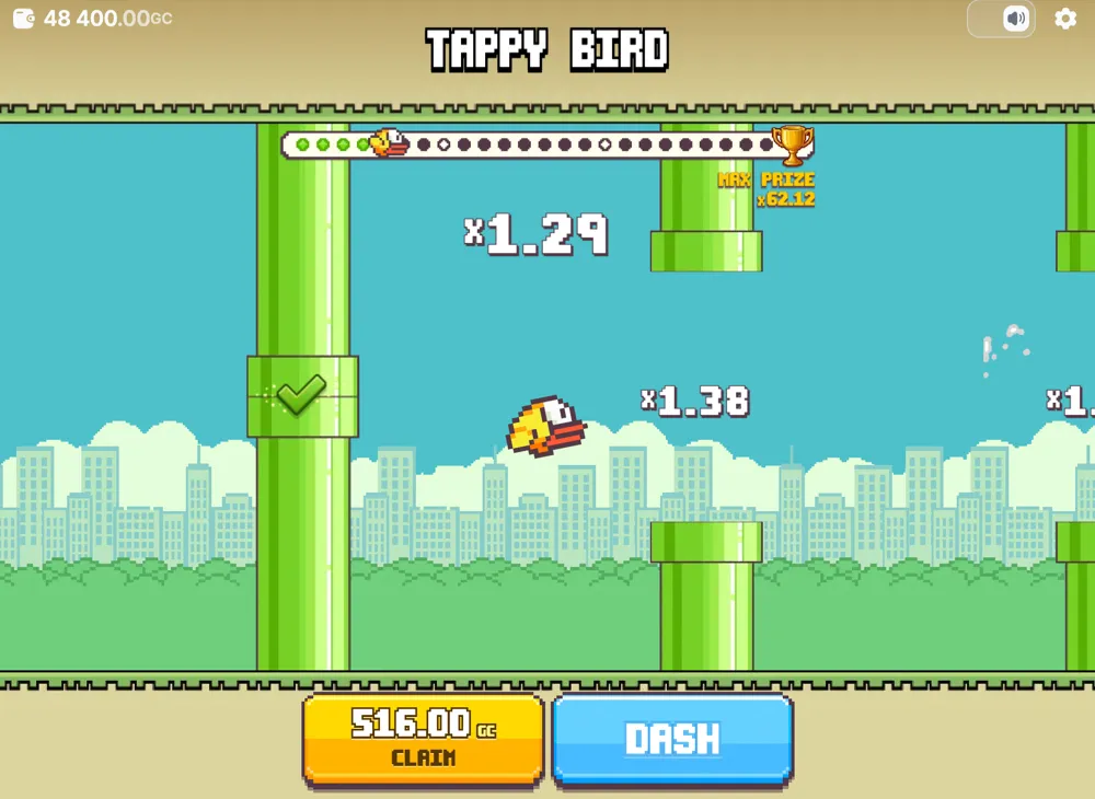 Tappy Bird Chicken Cross game at Big Pirate Casino
