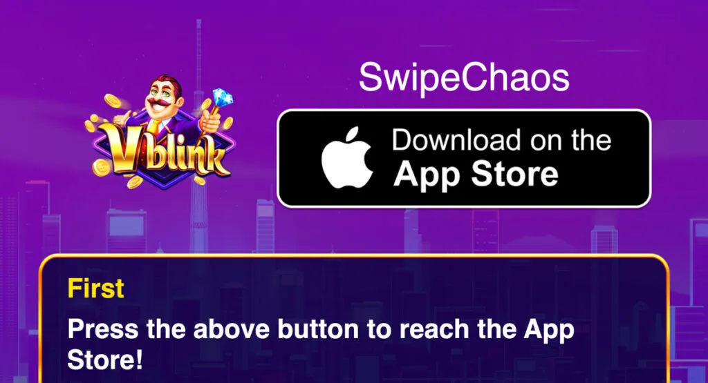 “Download on the App Store” button on the Vblink 777 website for iOS users