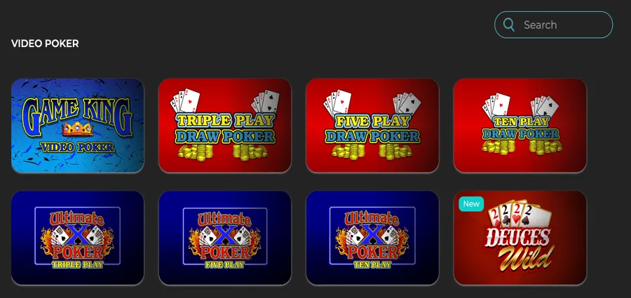betOcean Video Poker Games