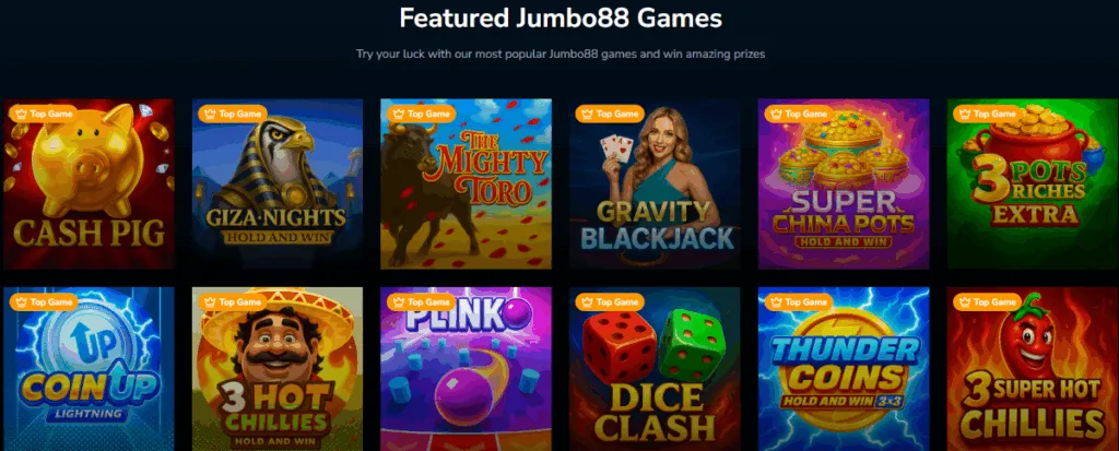 jumbo88 casino featured games list