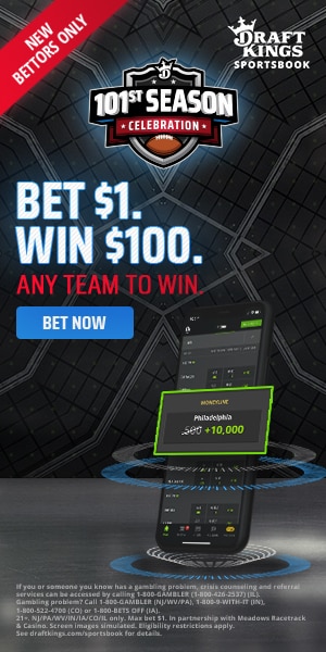 DraftKings Sportsbook Promo Offers Wild 100-1 Odds on any NFL, MLB