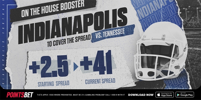 Win Free Money on Colts +41 vs. Titans – PointsBet Sportsbook Promo Offer