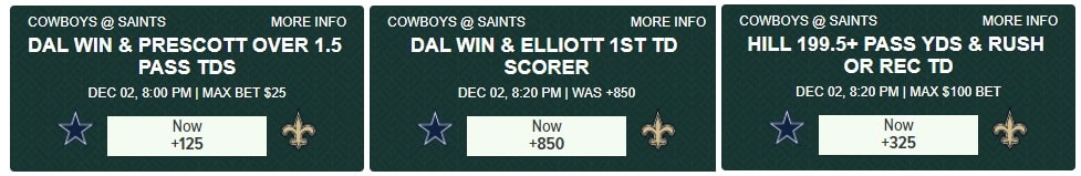 Cowboys vs Saints Bonus Boosts