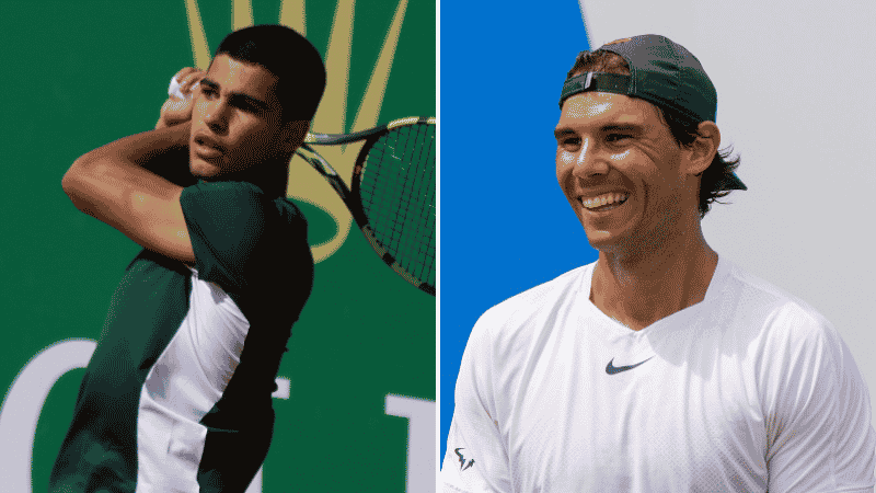 Left: Carlos Alcaraz, Right: Rafael Nadal, tags: emma raducanu face alison van uytvanck wimbledon - CC